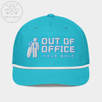 Shop best "Out of Office" Golf Rope Cap (White Teal Embroidery) at YOLO Yard