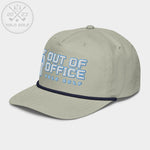 Shop best "Out of Office" Golf Rope Cap (White Teal Embroidery) at YOLO Yard