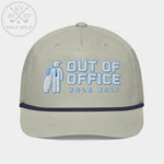 Shop best "Out of Office" Golf Rope Cap (White Teal Embroidery) at YOLO Yard