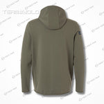 Pigment-dyed vintage tri-blend zip hoodie from Team YOLO in olive green. Soft, preshrunk, and durable, offering a stylish and comfortable fit.