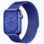 Green Milanese steel loop strap for Apple Watch, featuring a unique and stylish color for a personalized smartwatch accessory.