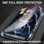 360° full-body protection Privacy Guard iPhone case with 8 magnets for strong adsorption and tempered glass for durability.