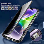 Seamless magnetic adsorption of the Privacy Guard 360 iPhone case with a secure card lock buckle for easy installation.