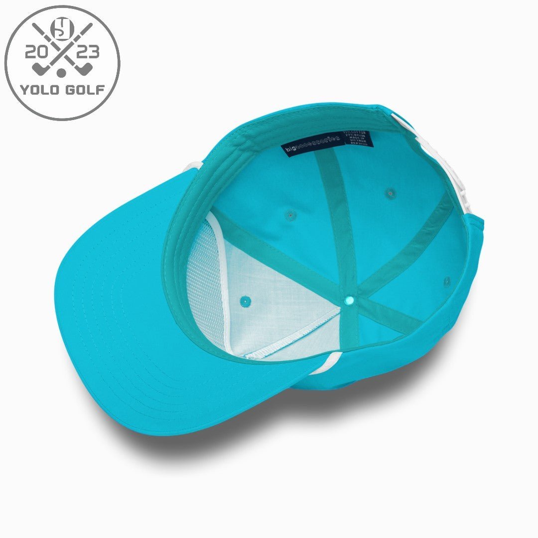 Shop best "Sandbagger" Embroidered Logo Contrast Rope Hat (Silver/Teal) at YOLO Yard