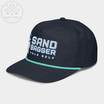 Shop best "Sandbagger" Embroidered Logo Contrast Rope Hat (Silver/Teal) at YOLO Yard