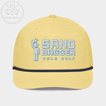 Shop best "Sandbagger" Embroidered Logo Contrast Rope Hat (Silver/Teal) at YOLO Yard