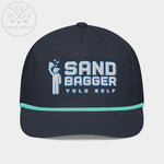 Shop best "Sandbagger" Embroidered Logo Contrast Rope Hat (Silver/Teal) at YOLO Yard