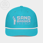 Shop best "Sandbagger" Embroidered Logo Contrast Rope Hat (Silver/Teal) at YOLO Yard