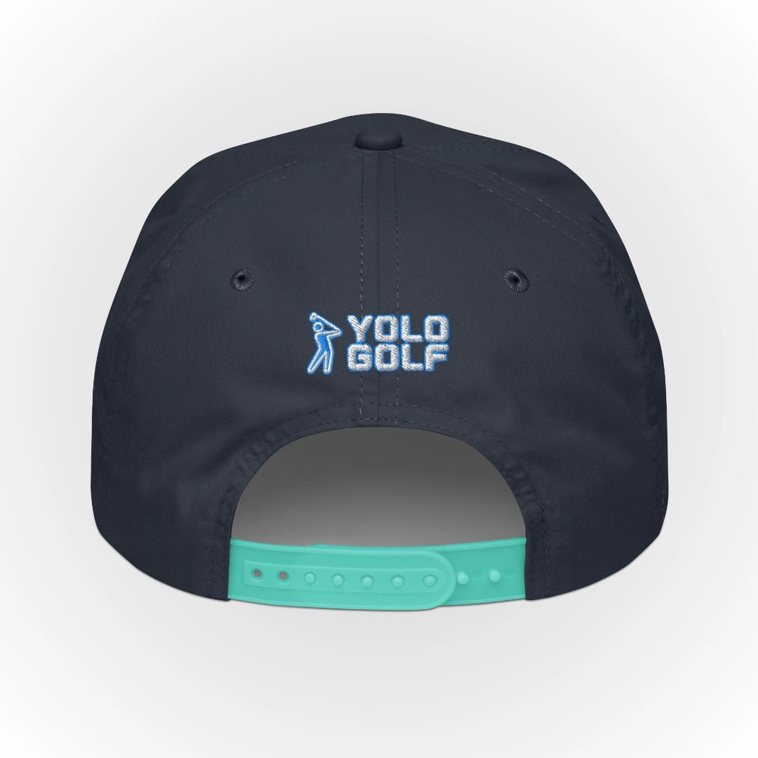 Shop best "Sandbagger" Embroidered Logo Contrast Rope Hat (Silver/Teal) at YOLO Yard