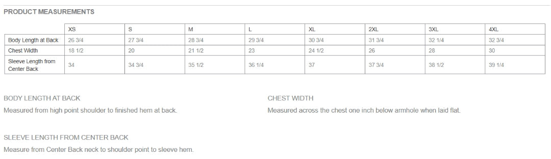 Size Chart Tri-Blend Moisture-Wicking Long Sleeve Hoodie from 