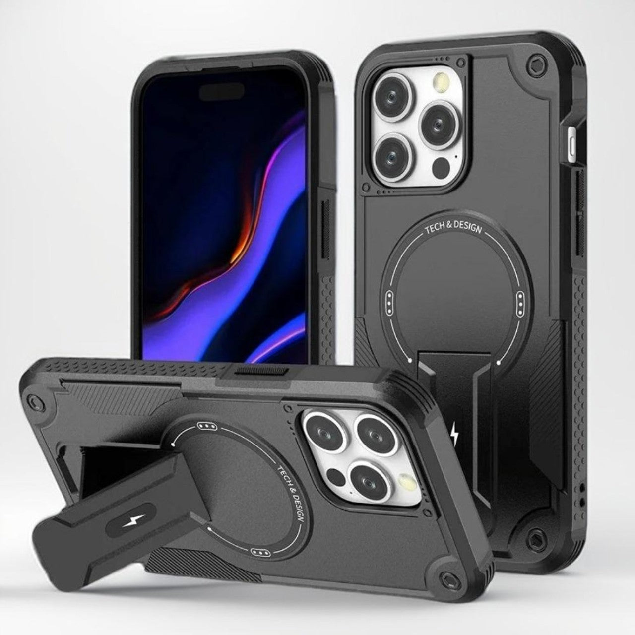 Shop ShockGuard Pro: Invisible Kickstand Magnetic Phone Case | iPhone 16 15 14 13 Pro Max Plus Pro | Military - Grade Shockproof Mobile Phone Case sale