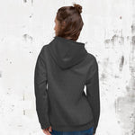 Back view of women's 'Swing23' charcoal hoodie from 