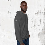 Side view of men's 'Swing23' charcoal hoodie from 