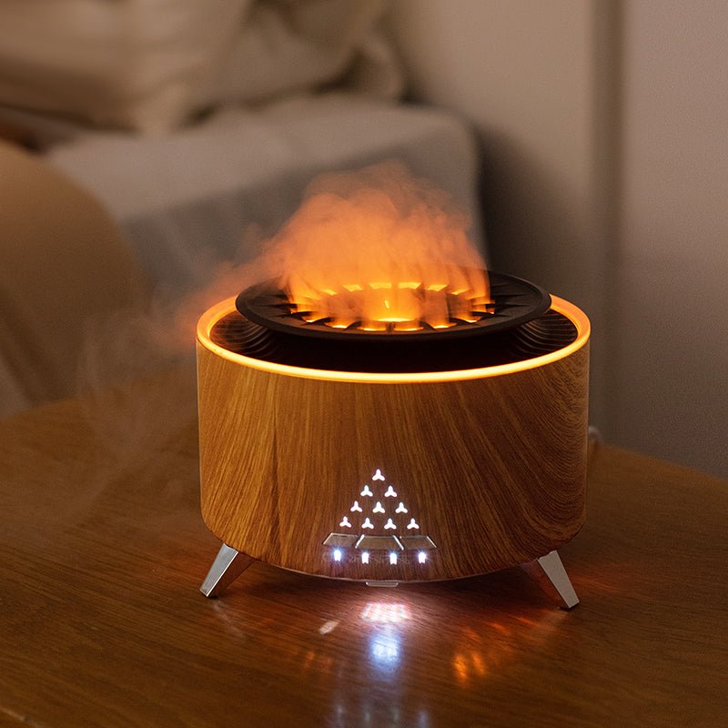 Volcano Flame Humidifier Diffuser | Aromatherapy | Simulated Flame | White Noise Machine | Remote Control YOLO Yard trending