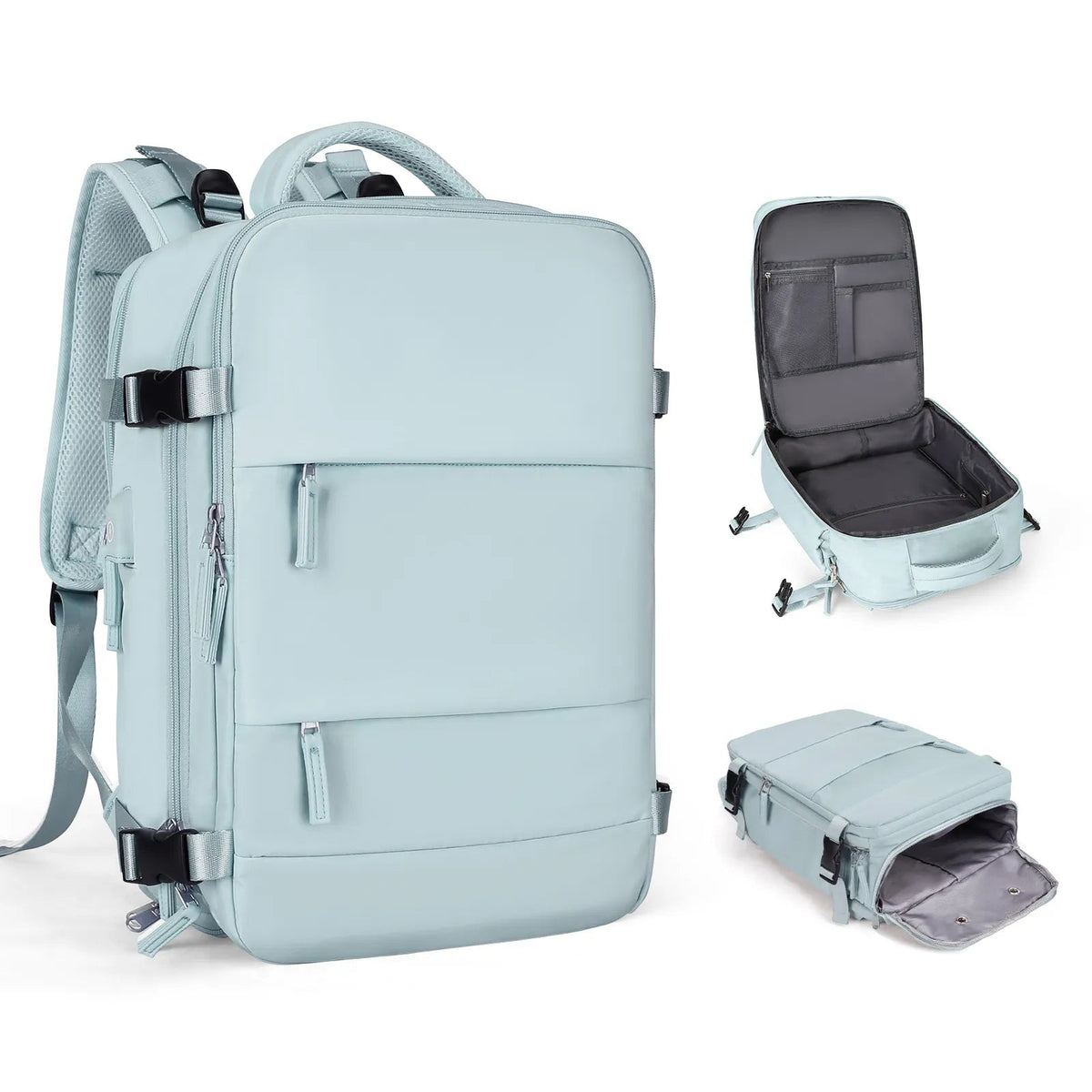 VoyagePro Waterproof Travel Backpack | Shoe Compartment | Anti-Theft Pockets | 37L + 30L - YOLO Yard anti-theft featured