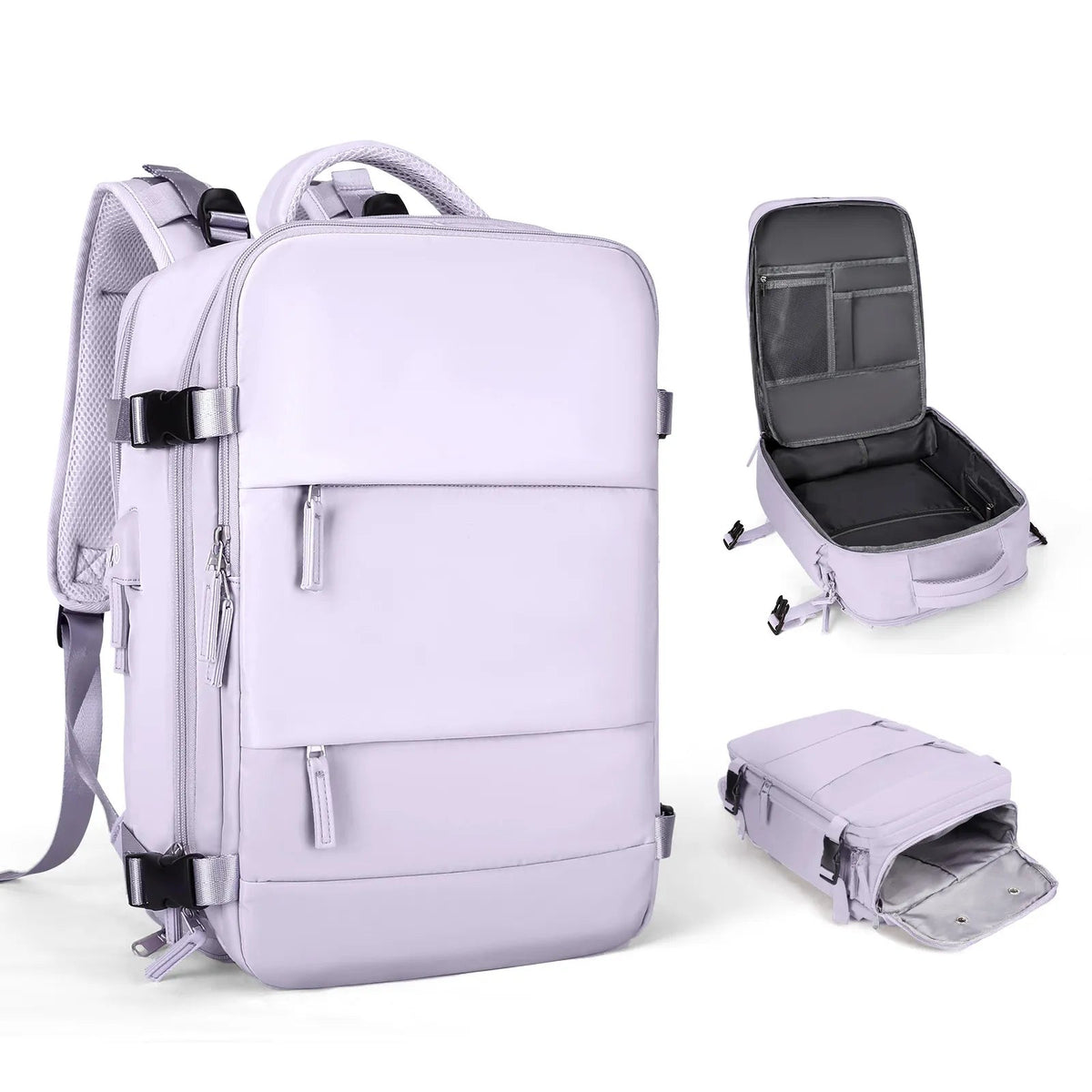 VoyagePro Waterproof Travel Backpack | Shoe Compartment | Anti-Theft Pockets | 37L + 30L - YOLO Yard anti-theft featured