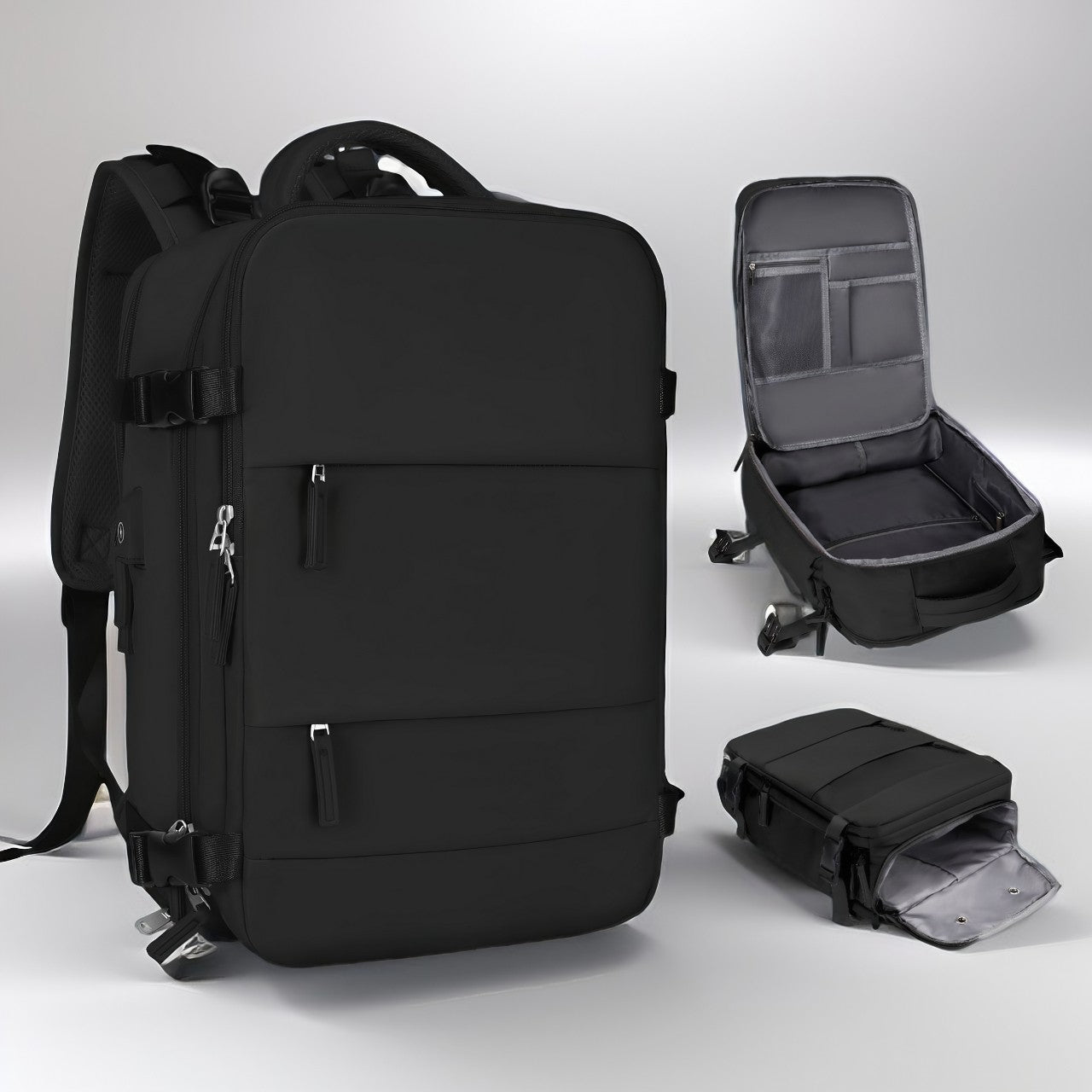 VoyagePro Waterproof Travel Backpack | Shoe Compartment | Anti-Theft Pockets | 37L + 30L - YOLO Yard anti-theft featured