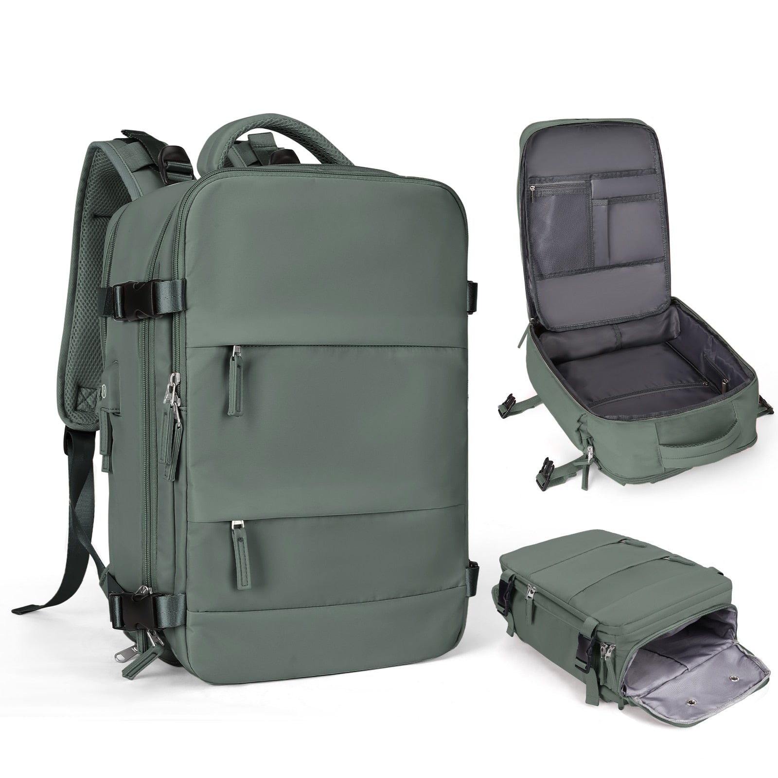 VoyagePro Waterproof Travel Backpack | Shoe Compartment | Anti-Theft Pockets | 37L + 30L - YOLO Yard anti-theft featured