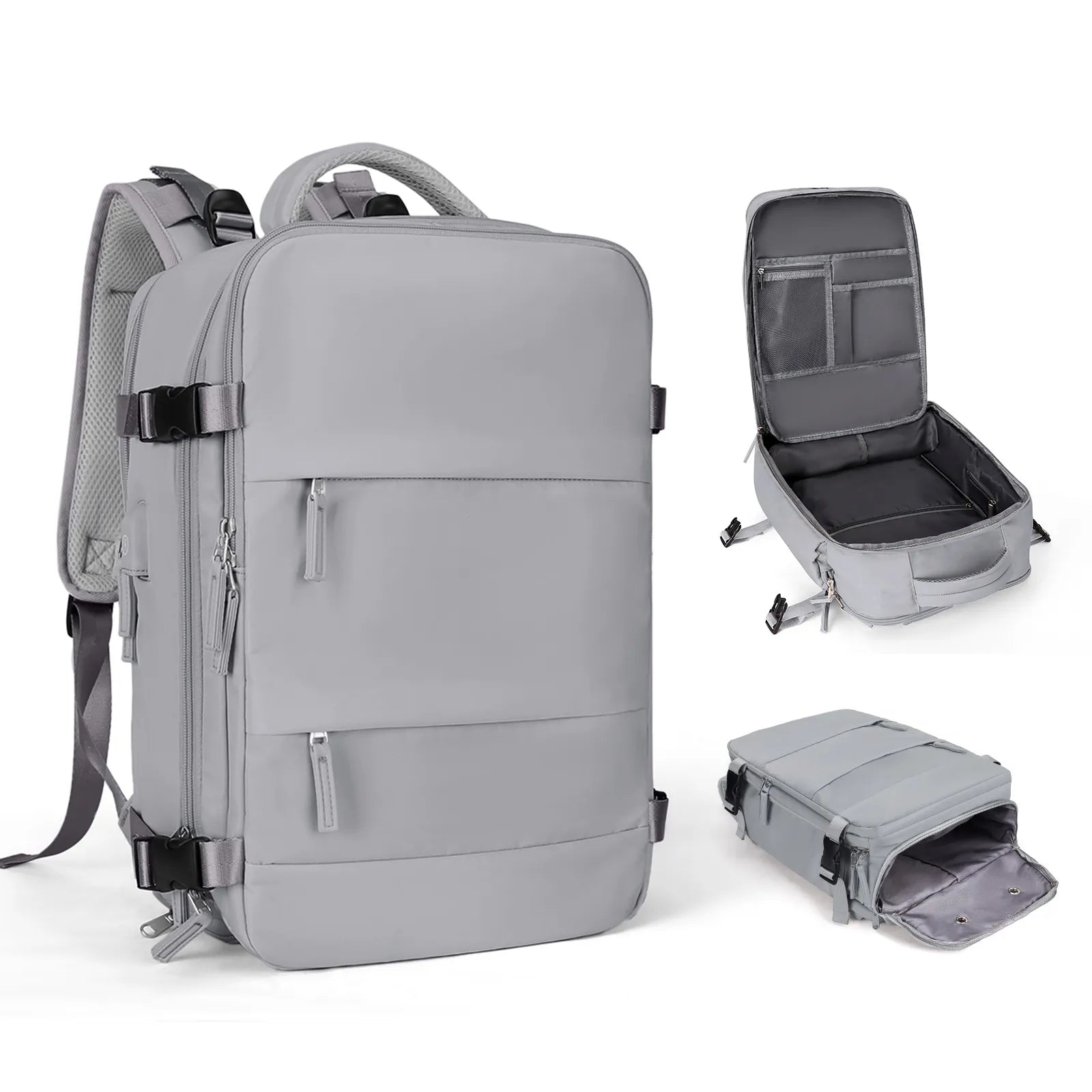 VoyagePro Waterproof Travel Backpack | Shoe Compartment | Anti-Theft Pockets | 37L + 30L - YOLO Yard anti-theft featured