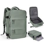 VoyagePro Waterproof Travel Backpack | Shoe Compartment | Anti-Theft Pockets | 37L + 30L - YOLO Yard anti-theft featured