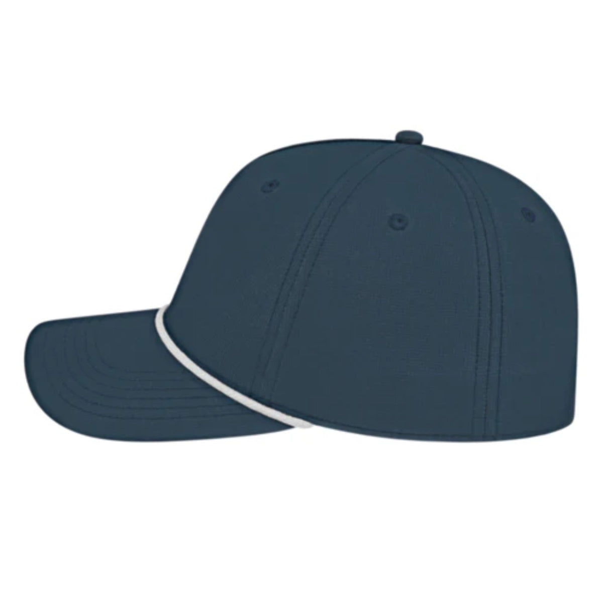 YOLO Golf 3D Puff Circle Logo Golf Rope Hat Cap in gray with white rope detail, featuring embroidered logo and snapback closure. Stylish golf hat for modern performance and vintage vibes.