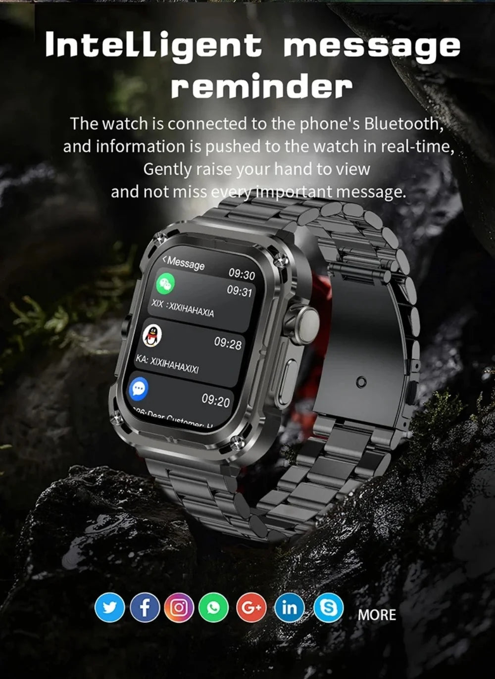 Z85 Max Smart Watch with intelligent message notifications, connected via Bluetooth for real-time updates and alerts.