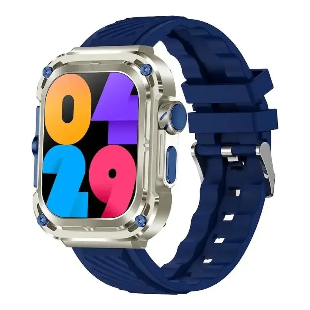 Z85 Max Smart Watch with a blue strap and colorful numeric dial, showcasing its vibrant and modern design.